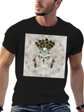 Sugar Skull Cat Graphic T-Shirt - Black