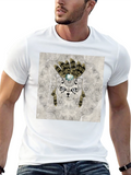 Sugar Skull Cat Graphic T-Shirt - Black