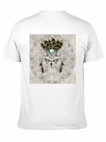Sugar Skull Cat Graphic T-Shirt - Black