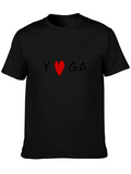 Yoga Heart T-Shirt - Black Graphic Tee