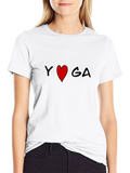 Yoga Heart T-Shirt - Black Graphic Tee