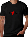 Yoga Heart T-Shirt - Black Graphic Tee