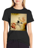 Musical Roses Black T-Shirt