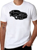 Mustang Outline Graphic T-Shirt - Black