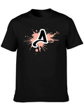 Initial A Splatter Graphic T-Shirt