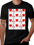 Heartbeat Pattern Graphic T-Shirt