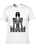 Graphic Print Black Tee - Skeleton