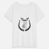 Hand gesture peace in laurel wreath