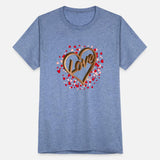 Heart with love note in wood optics for Valentine