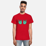 Heavy metal nerd electronic circuits hand gesture