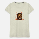 hedgehog drink coffee in blanket Autumn gift for h