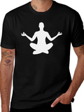 Yoga Pose Graphic Tee - Black Cotton Blend