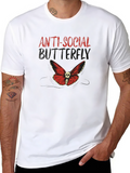 Anti-Social Butterfly Graphic T-Shirt