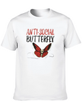 Anti-Social Butterfly Graphic T-Shirt