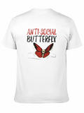 Anti-Social Butterfly Graphic T-Shirt