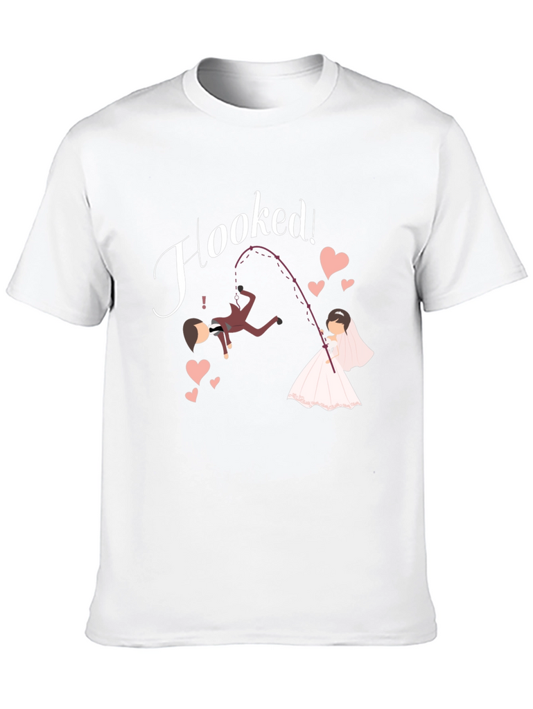 Hooked! Wedding T-Shirt - Groom & Bride