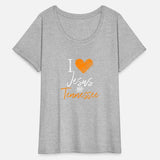 I Love Jesus And Tennessee Orange Heart Fan