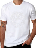 Mens Black T-Shirt with Abstract Skull Design