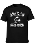 Born To Fish Mens Black Graphic T-Shirt