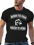 Born To Fish Mens Black Graphic T-Shirt