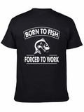 Born To Fish Mens Black Graphic T-Shirt