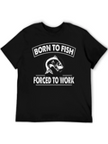 Born To Fish Mens Black Graphic T-Shirt