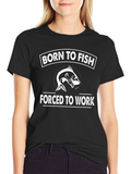 Born To Fish Mens Black Graphic T-Shirt
