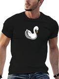 Swan Graphic T-Shirt - Black Cotton Tee