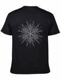 Black T-Shirt with White Mandala Design