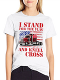 Patriotic Trucker T-Shirt - Stand for The Flag