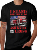 Patriotic Trucker T-Shirt - Stand for The Flag