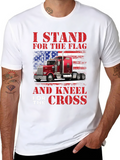 Patriotic Trucker T-Shirt - Stand for The Flag