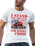 Patriotic Trucker T-Shirt - Stand for The Flag