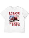 Patriotic Trucker T-Shirt - Stand for The Flag