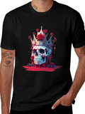 Skull King T-Shirt with Roses
