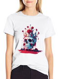 Skull King T-Shirt with Roses