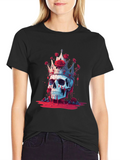 Skull King T-Shirt with Roses