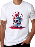 Skull King T-Shirt with Roses
