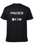 Paused Gamer T-Shirt - Black Play/Pause Design