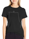 Minimalist State Line Art T-Shirt