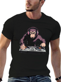 DJ Monkey T-Shirt - Black Graphic Tee