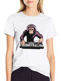 DJ Monkey T-Shirt - Black Graphic Tee