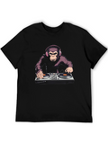 DJ Monkey T-Shirt - Black Graphic Tee