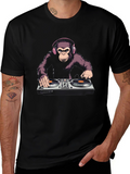 DJ Monkey T-Shirt - Black Graphic Tee