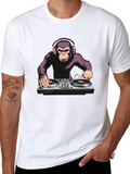 DJ Monkey T-Shirt - Black Graphic Tee