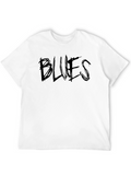 Blues Graphic Tee - Black Cotton T-Shirt