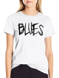 Blues Graphic Tee - Black Cotton T-Shirt