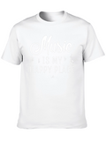 Music Is My Happy Place Black T-Shirt