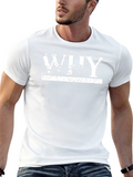 Mens Black T-Shirt with Why Graphic Print