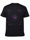 Floral Design Black T-Shirt
